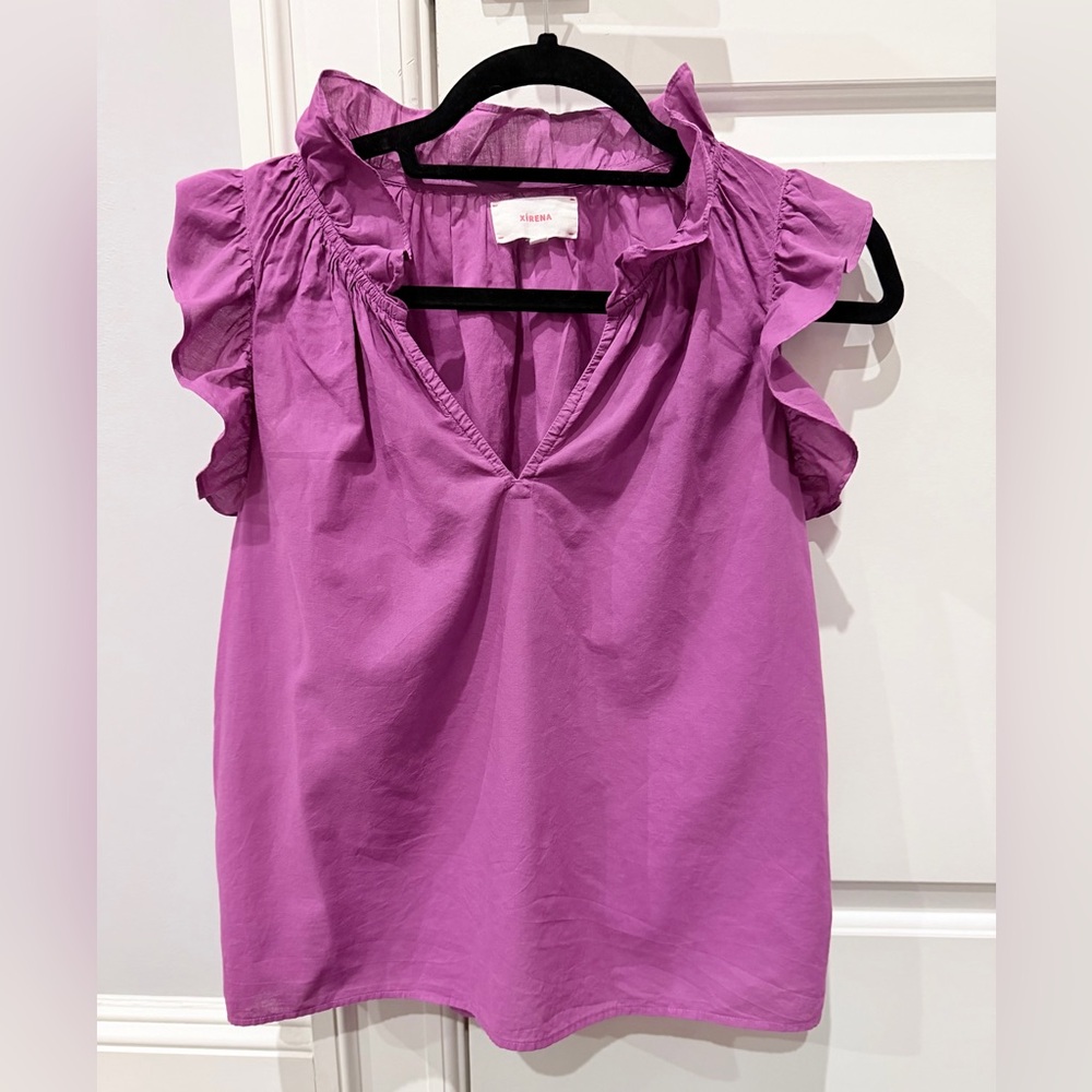 XiRENA Fuchsia Ruffle Blouse - Picture 4 of 15